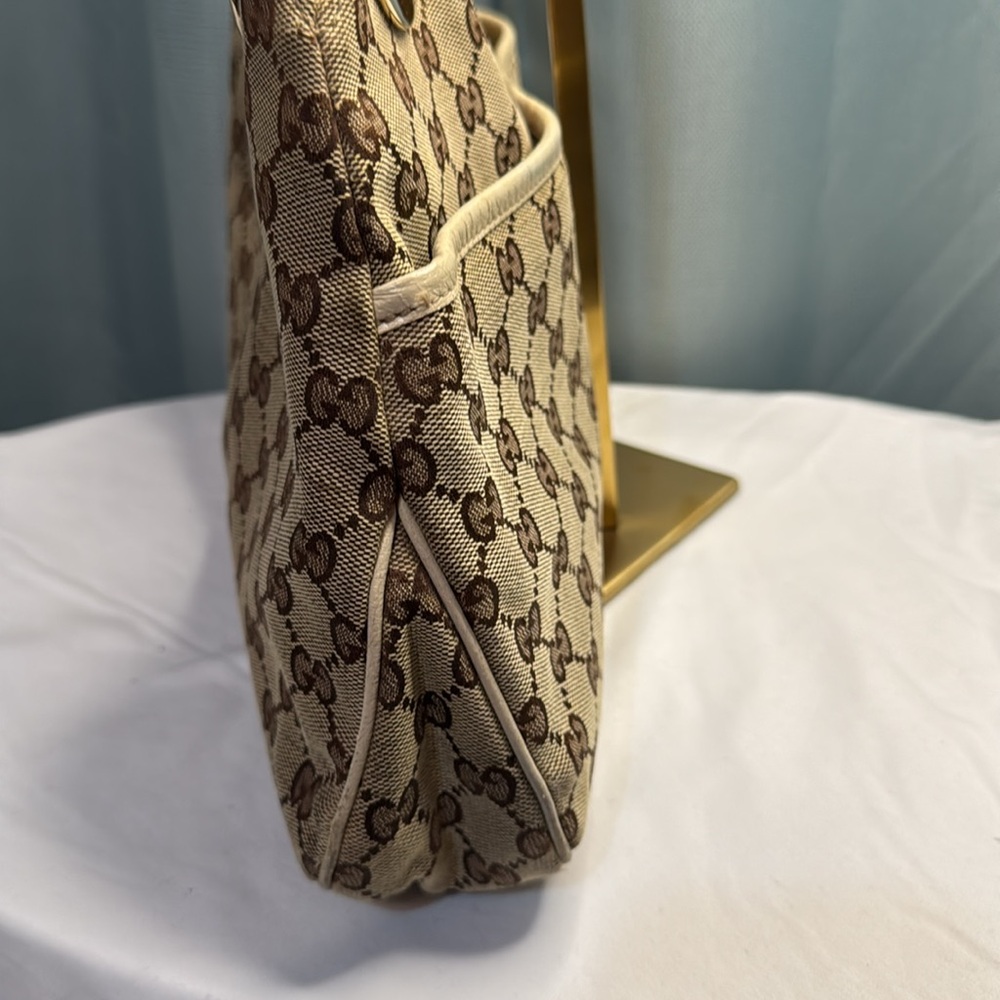 Gucci Eclipse Canvas and Cream Leather Bag with COA - Picture 11 of 15